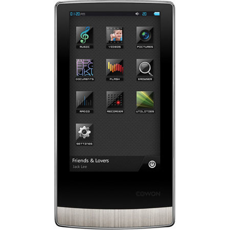 Cowon J3 8GB Premium MP3 Player, with 3.3&quot; AMOLED Display, Micro SD Card Slot, Built-In Speaker, FM Radio, Voice Recorder, White image