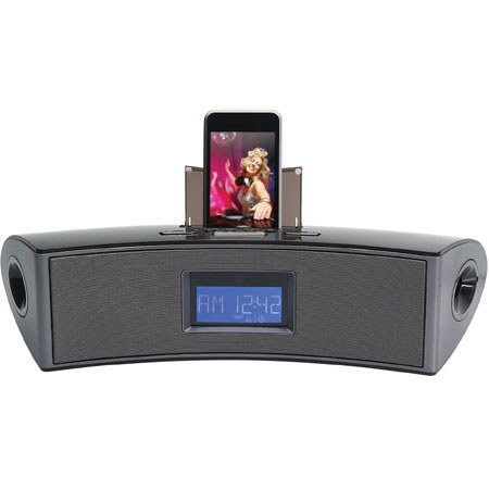 Coby Digital Speaker System for iPods, with Dual Alarm Clock & FM Radio, Black