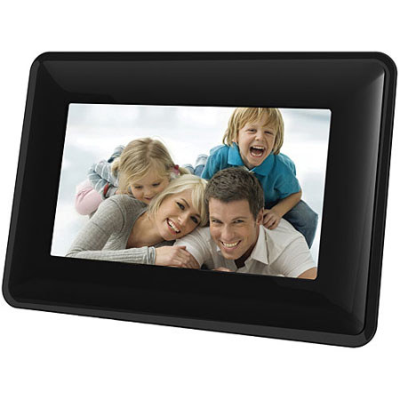 Coby DP-730 7" (16:9) Digital Photo Frame with Contemporary Design, Black