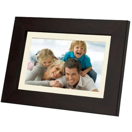 Coby DP-732 7 inch (16:9) Widescreen Digital Photo Frame with Wooden Design image
