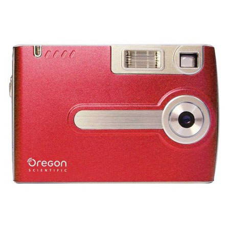 Oregon Scientific DS6310 Point &amp; Shoot 3MP Digital Camera with Cradle, 1.5" Screen 4x Digital Zoom - Red image