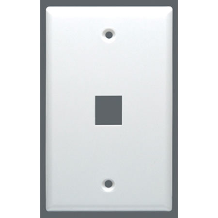 DataComm Electronics 1-Port Keystone-Style Modular Wall Plate, White