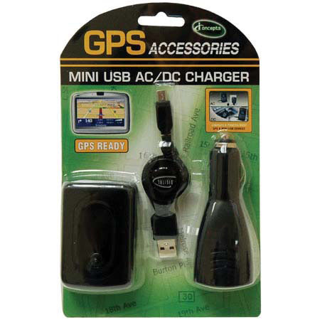 Digital Concepts Mini USB AC and Car Charger for GPS Units image