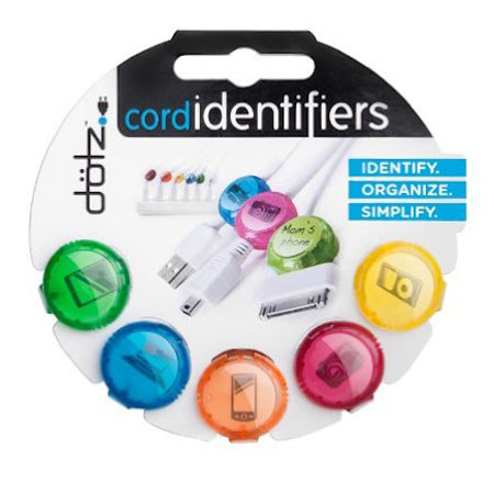 Dotz Bright Colors Cord Identifiers, 5 Pieces