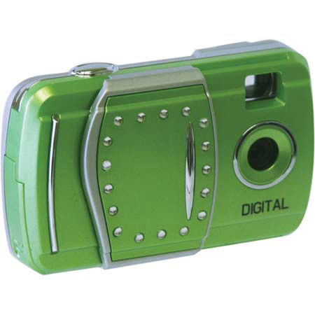 Digital Concepts Kids Cam Sticker Wizard Point &amp; Shoot Digital Camera, PC-Web-Video Clips, Green image