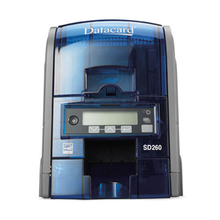 Datacard SD260, Security ID Card Printer, Simplex, 100-Card Input Hopper, up to 200 Cards Per Hour Full-Color & up to 830 Cards Per Hour Monochrome Print Sp