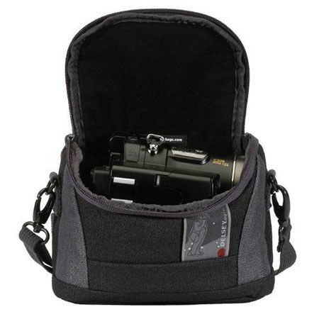 Delsey GOPIX 20BG, Small Shoulder Pouch for Digital Gadgets, Black &amp; Gray. image