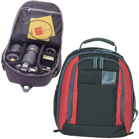 Delsey GOPIX 80BR, Compact Photo Daypack for Small SLR or Video Systems, Black &amp; Red. image