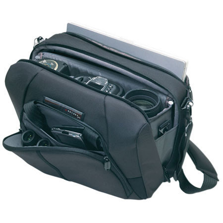 Delsey Pro Notebook Briefcase 16, Expandable Attache for Cameras &amp; Notebook, Black. image