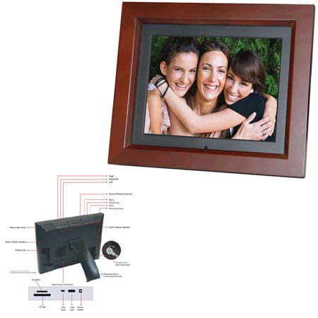 Digital Spectrum MemoryFrame MF-8104-Premium, 8" x 10" Wireless Digital Photo Frame with TFT 10.4" Display image