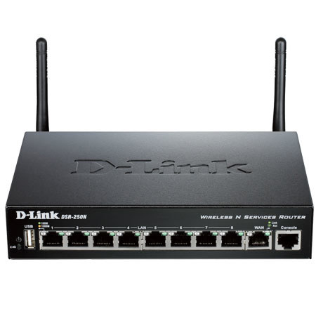 UPC 790069352416 product image for D-Link DSR-250N Wireless Services Router, 8 LAN Ports, 1 WAN Port, 5 SSL VPN Tun | upcitemdb.com