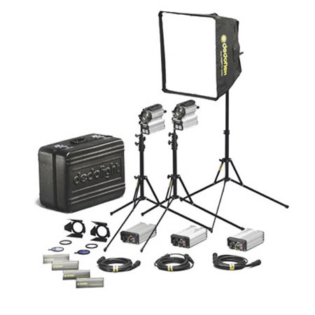 Dedolight Sundance Daylight/Tungsten 3-Light Kit with Soft Light Head, Ballasts, Small Softbox, Barndoors, Light Stands and Bulbs