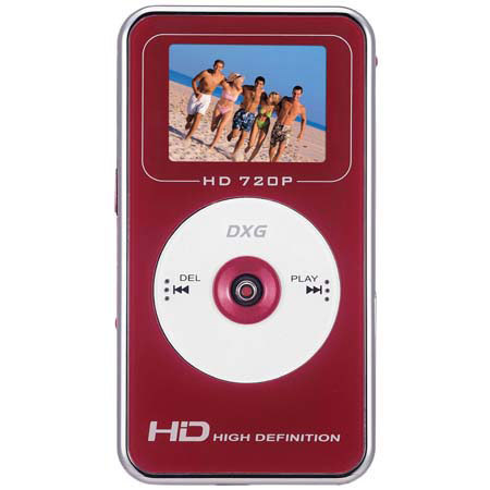 DXG USA DXG-567V High Definition 5 Megapixel Digital Video Camera, 32 MB Internal Memory &amp; SD / SDHC Card Slot, 1280 x 720 Resolution, Red image