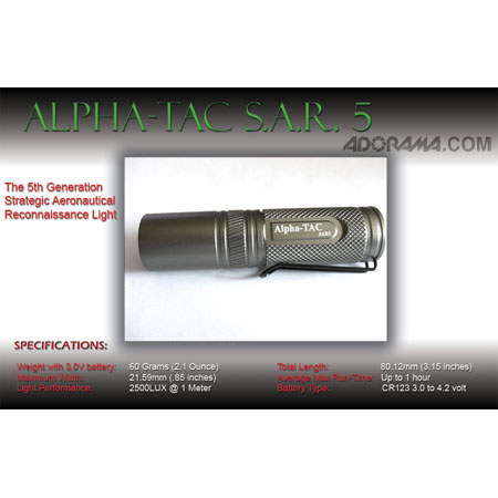 ExtremeBeam SAR 5 LED Flashlight with Shoulder Protected Rear Orange Button, Rechargeable Batteries & Charger, 2,500 Lux.