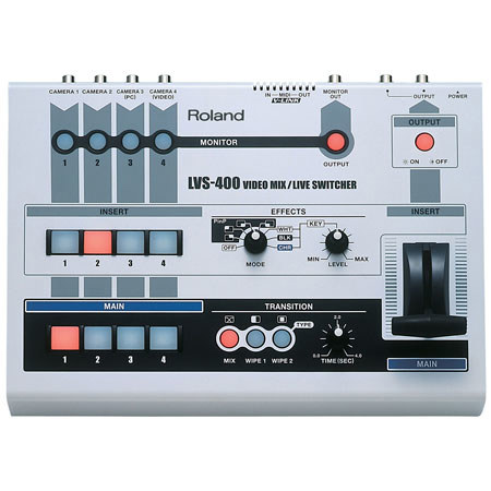 Roland LVS-400 Professional 4 Channel Video Mixer, NTSC or PAL Video Format, 1500mA Current Draw, 75 ohms Impedance
