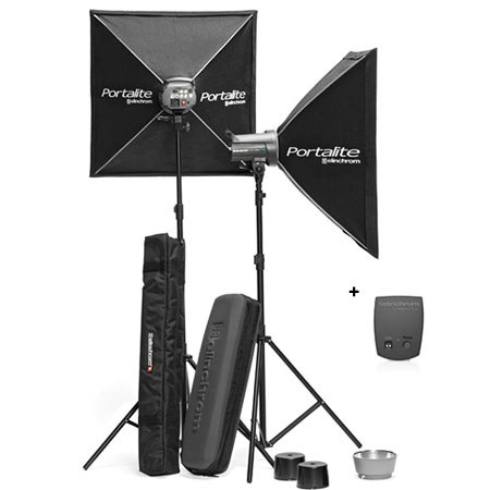 Elinchrom D-Lite4 It Monolight Set with 2 400ws Heads &amp; Stands image