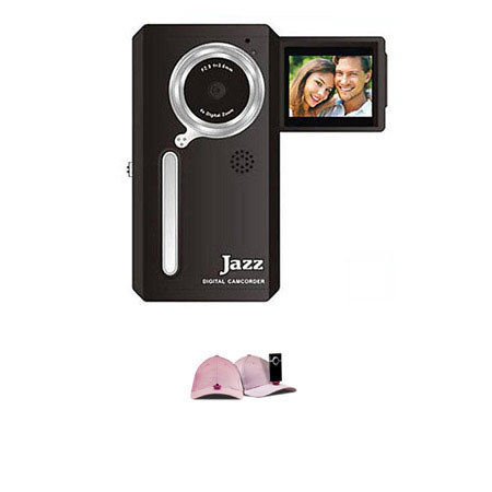 Jazz Pocket DV152 Digital Camera/Camcorder, Bundle - with Hatcam HC10 Hat with Universal Mount, for Hands Free Video Recording - Pink
