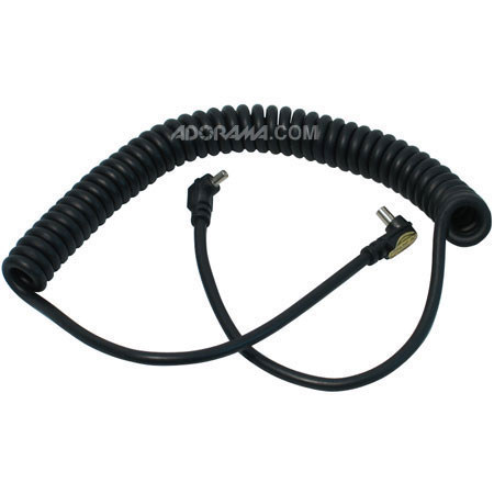 Adorama 15' Coiled Sync Cord, PC Male to PC Female. image