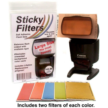 MPS Sticky Filters - Self Adhesive Flash Gel Filters - Standard Size for Most Flashes image