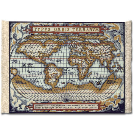 Fiberlok Old World Map MouseRug, Hand Washable Mouse Pad &amp; Desk Protector. image