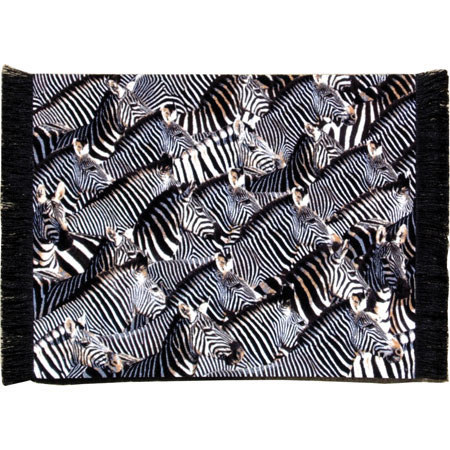 Fiberlok ZebraHerd Zoom MouseRug, Hand Washable Mouse Pad &amp; Desk Protector. image