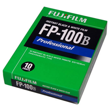 Fujifilm FP-100B Instant Black &amp; White Print Film, ISO 100, 4&quot;x5&quot;, Pack of Ten (10) image