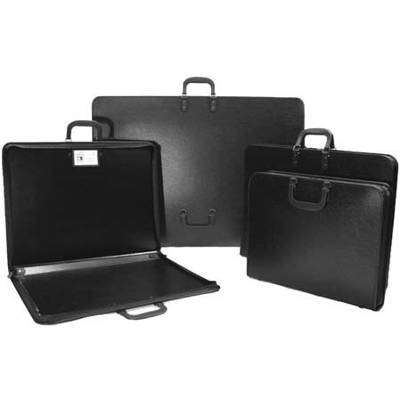 Florence Art Portfolio Basic, Zippered Portfolio Case with Inside Name Card Holder, 17" x 22" x 1.5", Color: Black. image