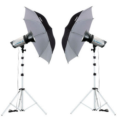 Flashpoint 1220A Portrait Wedding Monolight Kit, with Two 1220A Monolights, Stands, Umbrellas &amp; Case image