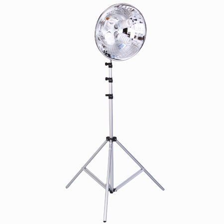 Flashpoint 16" Cool Light Reflector with 4 - 24W Fluorescent Bulbs, 480 Watt Equivelant, with 10' Lightstand. image