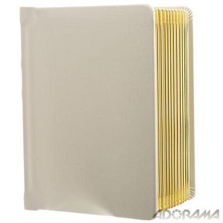 Flashpoint Book Bound Genuine Leather Series Album, 12 Pages Holds 24 5" x 7" Photos, Color: Ivory Cover with Ivory Pages. image