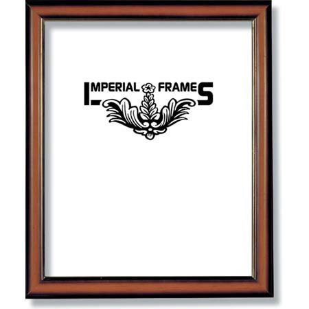 Imperial Frames Supreme, Wood Picture Frame for a 11" x 14" Photograph, Color: Walnut with Gold Leaf Border image