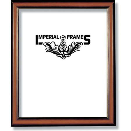 Imperial Frames Supreme, Wood Picture Frame for a 6" x 8" Photograph, Color: Walnut with Gold Leaf Border image