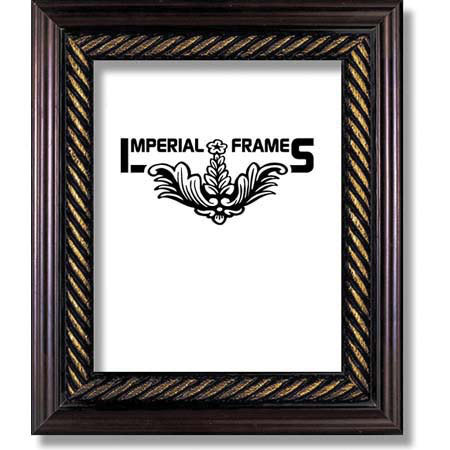 Imperial Frames Elite, Wood Picture Frame for a 16" x 20" Photograph, Color: Mahogany with Brown Rope Border image