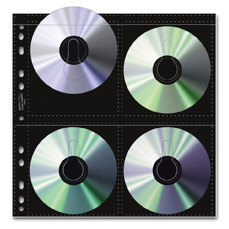 Print File Archival CD / DVD Storage Pages, 8 CD's Per Page, Pack Of 25 image
