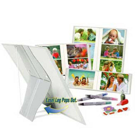 Itoya &quot;Pop Goes The Easel&quot; Standing Photo Album with Pop-up Rear Support, Holds 120 4&quot; x 6&quot; Prints, 3 Per Page image