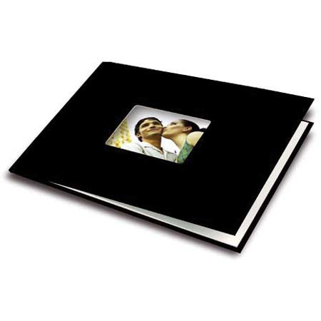 Unibind PhotoBook 8.5&quot; x 11&quot; Black Linen Covers with Picture Window in Landscape Format, 5mm Thick, Holds up to 40 Pages (pack of 2) image