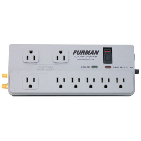 Furman Sound Power Station PST-2+6 Home Theater Power Conditioner & Surge Protector, 8 Outlets, 1 Coax Pair & Phoneline Protection