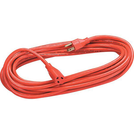 Fellowes 25 Feet Indoor/Out Heavy Duty Extension Cord, 3 Prong, Orange