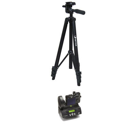 GigaPan Epic Robotic Panohead - for Compact Point & Shoot Digital Cameras - Bundle - with Aiptek ZAC-STD-5 Lightweight Aluminum Tripod with 3-Way Pan Head