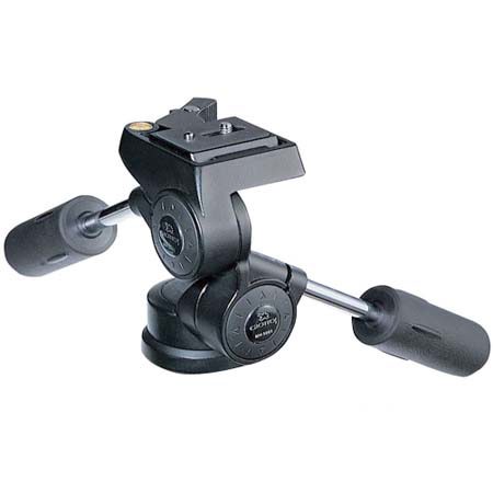 Giottos MH-5001 3-way Pan Head with Double Locking Quick Release, 2 Levels, Supports 18 lbs. image