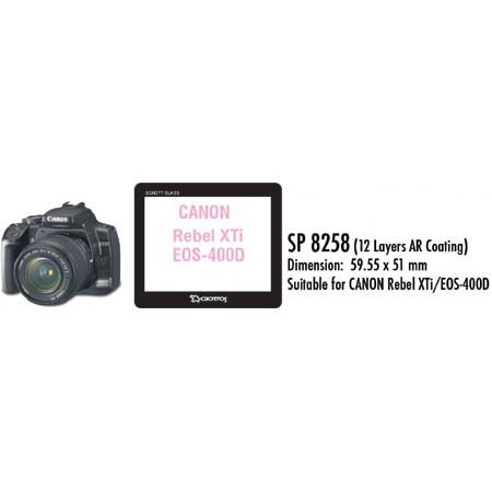 Giottos Aegis 59.55x51mm Professional Glass LCD Screen Protector for Canon EOS Rebel XTi, 12 Layers of Multi-Coatings Each Side.