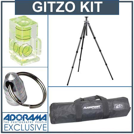 Gitzo GT3541L Series 3 6X C.F.Long Tripod Legs Kit, with Adorama Deluxe Tripod Case, Double Bubble Level, Tripod Hanger