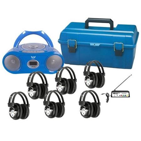 Hamilton Buhl 6 User Wireless CD Listening Center with W901 Wireless Headphones, W900-Multi Wireless Transmitter, MPC-5050 Boombox