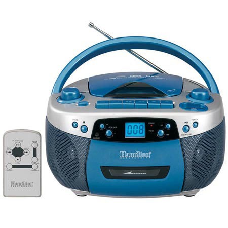 Hamilton Buhl Portable Boombox with USB, MP3, CD, Cassette and AM/FM Radio