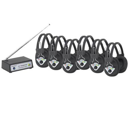 Hamilton Buhl 6 User Wireless Listening System with W901-Multi Wireless Headphones, W900-Multi Wireless Transmitter, Multi Frequency