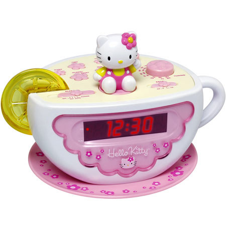 Hello Kitty KT2055 Digital Clock Radio with AM/FM Radio and Night Light, Digital Display