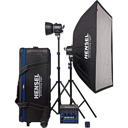 Hensel Pro Mini 1200 AS Kit with Pro Mini 1200 Generator &amp; Two EH Pro Mini Heads. image