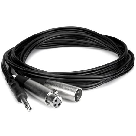 Hosa 13.2' Send / Return (Insert) Cable, Stereo 1/4" Male to XLR Male and XLR Female Y-Cable
