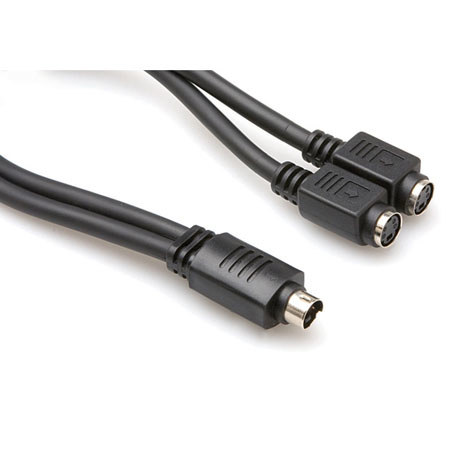 Hosa 10" S-Video Breakout Y Cable, S-Video Male to Two S-Video Female Connectors
