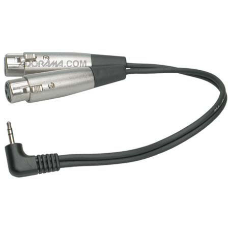 Hosa 2' Right Angle Mini Stereo Male to 2 XLR Female Breakout Y-Cable image